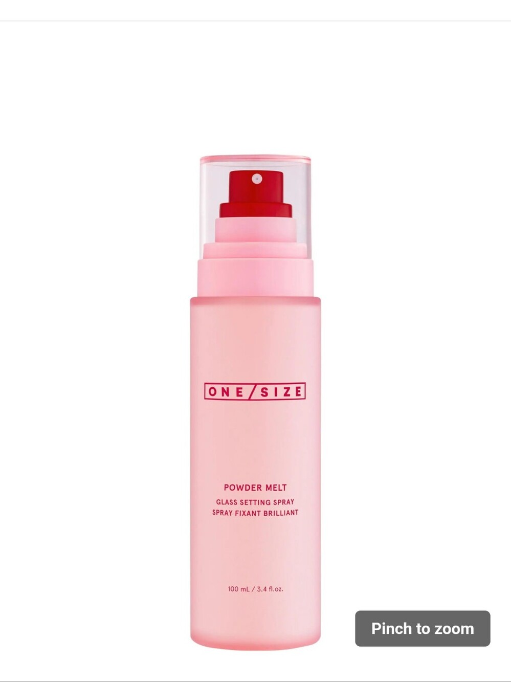 ONE/SIZE Powder Melt Glass Setting Spray - Light Pink Bottle